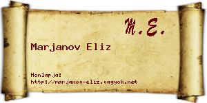 Marjanov Eliz névjegykártya